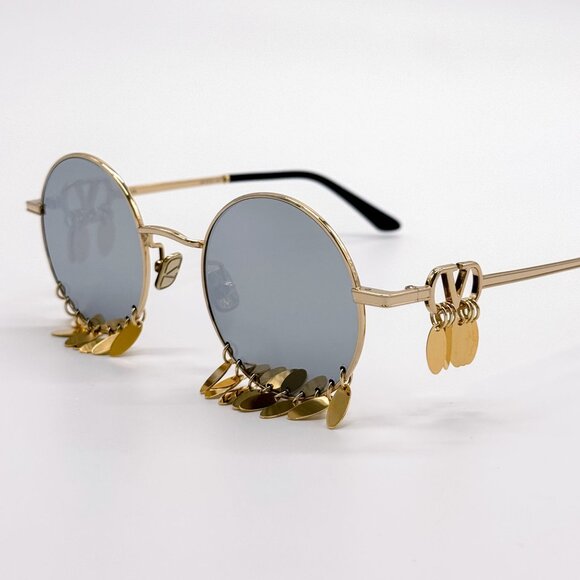NEW VALENTINO SUNGLASSES VLS-174A LIMITED EDITION GOLD/SILVER WOMEN EYEWEAR main image 11